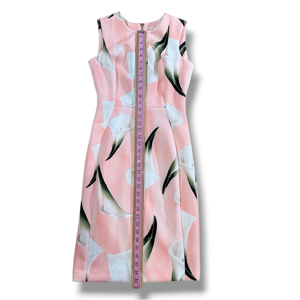Sleeveless Pink Calla Lily Midi Dress - Picture 8 of 13